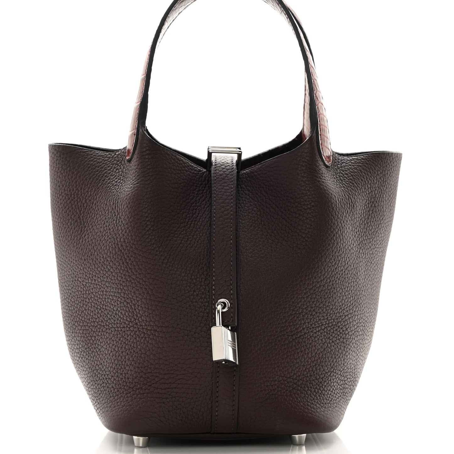 Taurillon Clemence Matte Alligator Picotin Lock Touch 18 PM Rouge Sellier Bourgogne