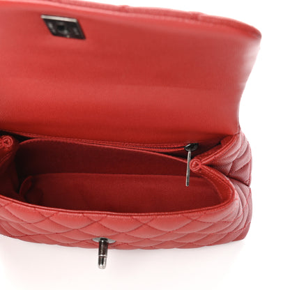 Chanel Caviar Quilted Mini Coco Handle Flap Dark Red 5 of 9
