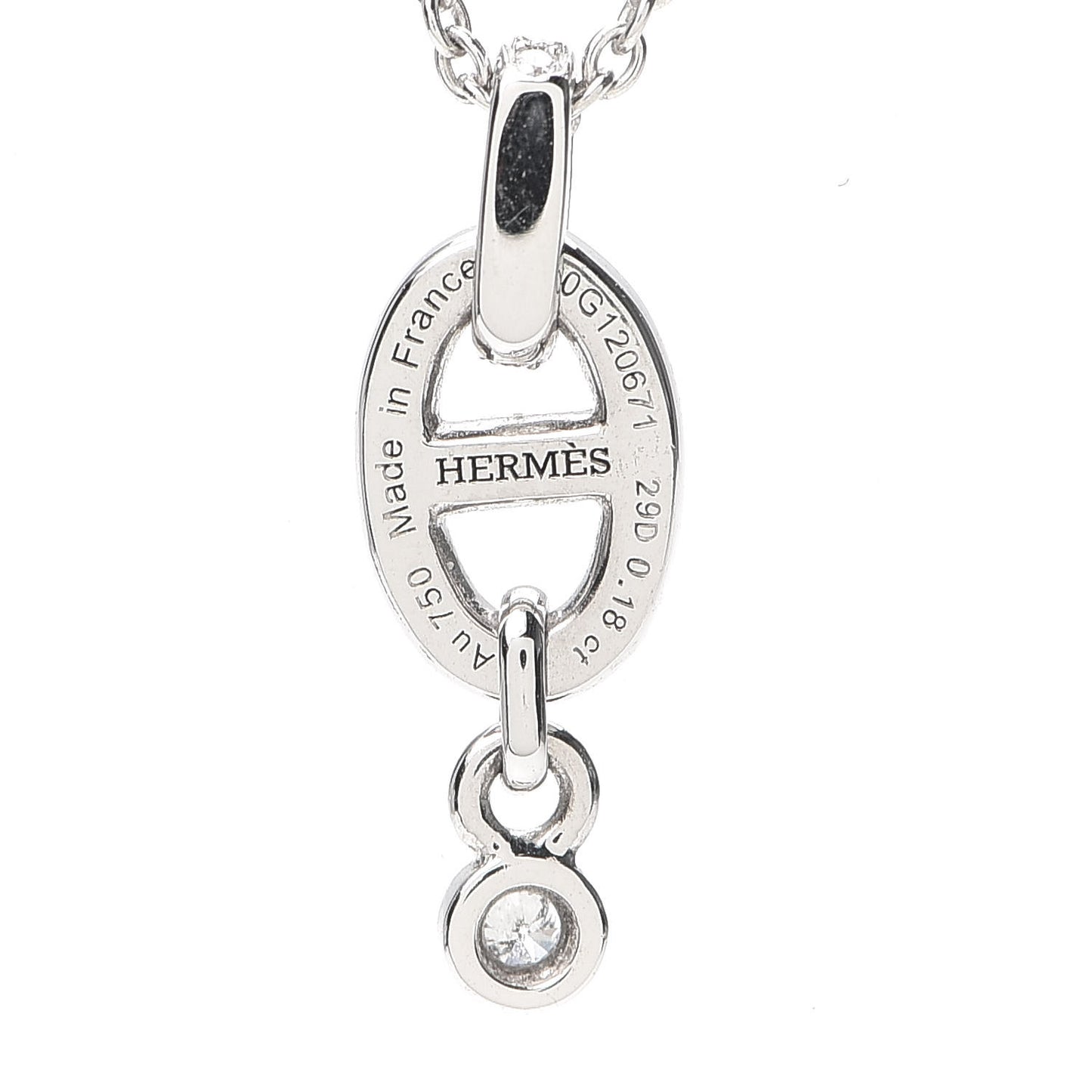 18K White Gold Diamond PM Chaine d'Ancre Enchainee Necklace