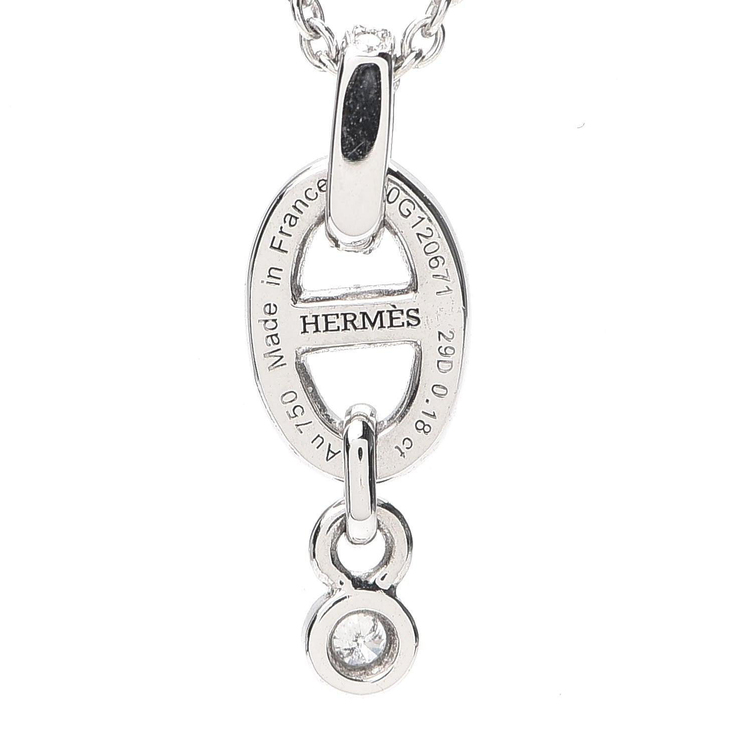 Hermes 18K White Gold Diamond PM Chaine d'Ancre Enchainee Necklace 5 of 6