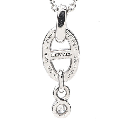 Hermes 18K White Gold Diamond PM Chaine d'Ancre Enchainee Necklace 5 of 6