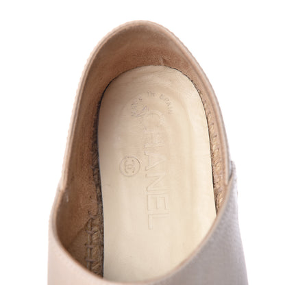 Chanel Grained Calfskin CC Espadrilles 39 Beige Black 10 of 14
