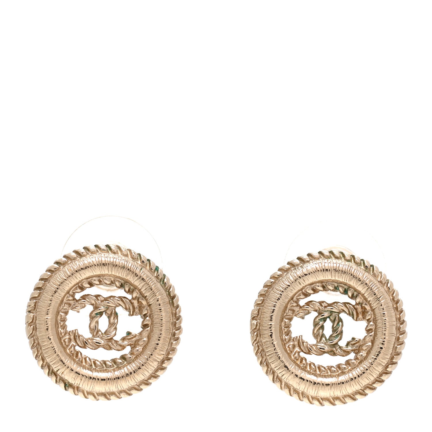 Chanel Twisted CC Earrings Light Gold 1 of 5