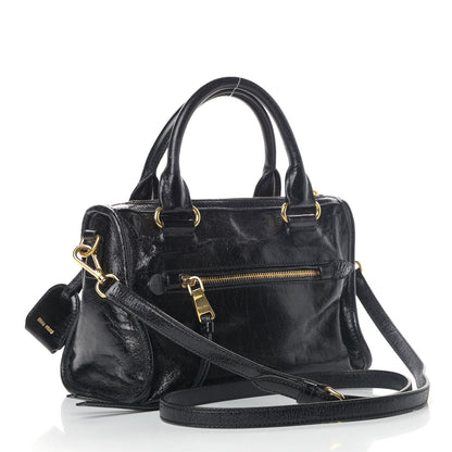 Miu Miu Vitello Shine Zip Tote Black 2 of 5