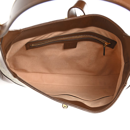 Gucci GG Supreme Monogram Azalea Calfskin Web Medium Jackie 1961 Hobo Beige Ebony Brown Sugar 5 of 10