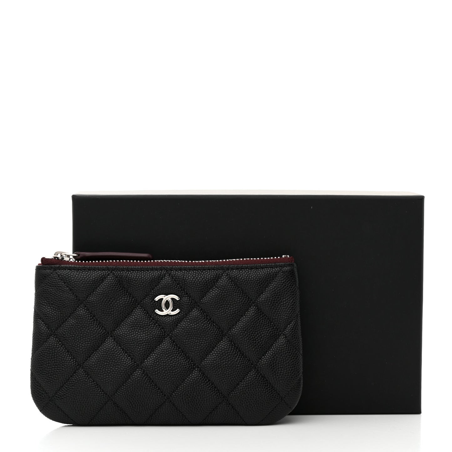 Caviar Quilted Small Cosmetic Case Black