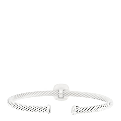 David Yurman Sterling Silver Diamond Amethyst 4mm Noblesse Cable Bracelet 2 of 3