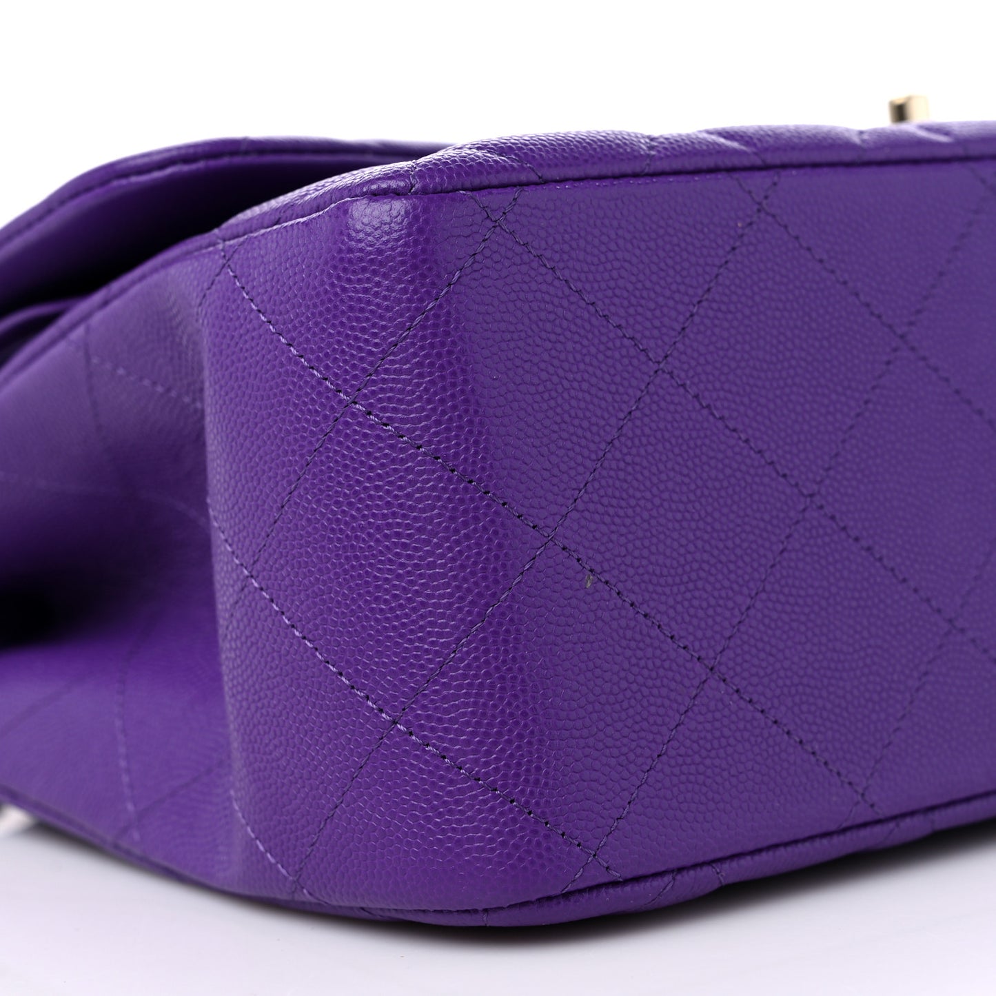 Caviar Quilted Jumbo Double Flap Dark Purple