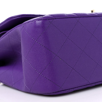 Chanel Caviar Quilted Jumbo Double Flap Dark Purple 8 of 12