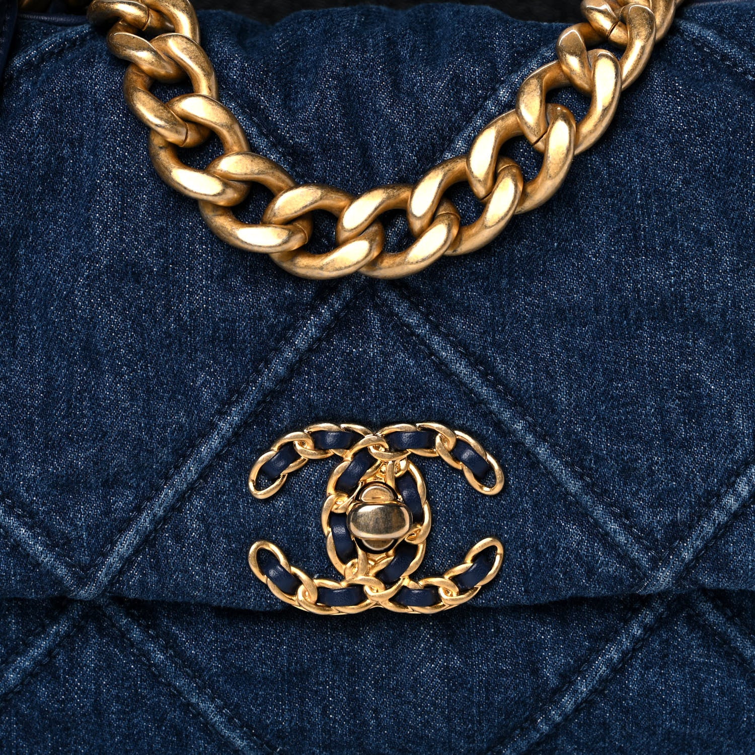 Chanel Denim Quilted Medium Chanel 19 Flap Blue 8 of 12