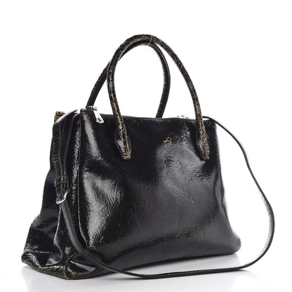 Miu Miu Calfskin Craquele Shopping Bag Ebano 4 of 10
