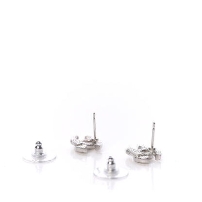 Chanel Crystal Mini Timeless CC Earrings Silver 3 of 4