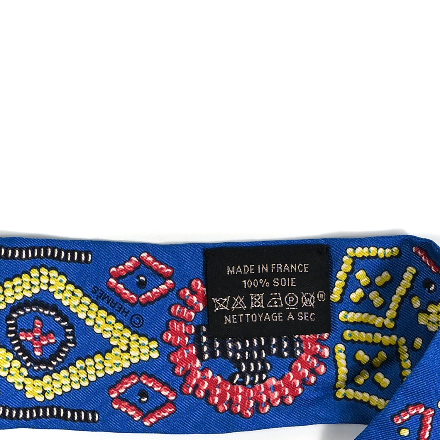 Hermes Silk Kelly En Perles Twilly Bleu Royal Jaune Framboise 3 of 3