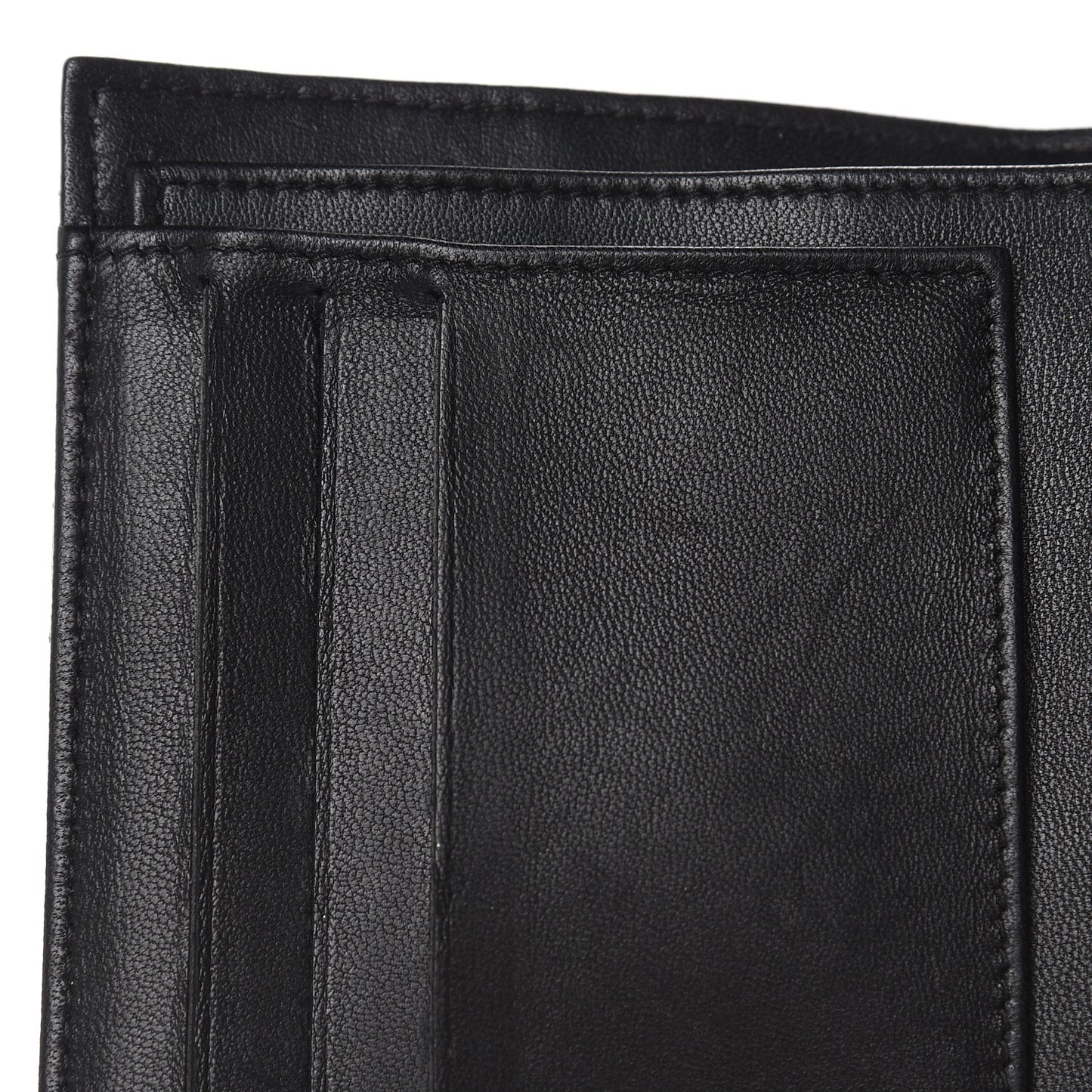 Lambskin Quilted Compact Boy Wallet Black
