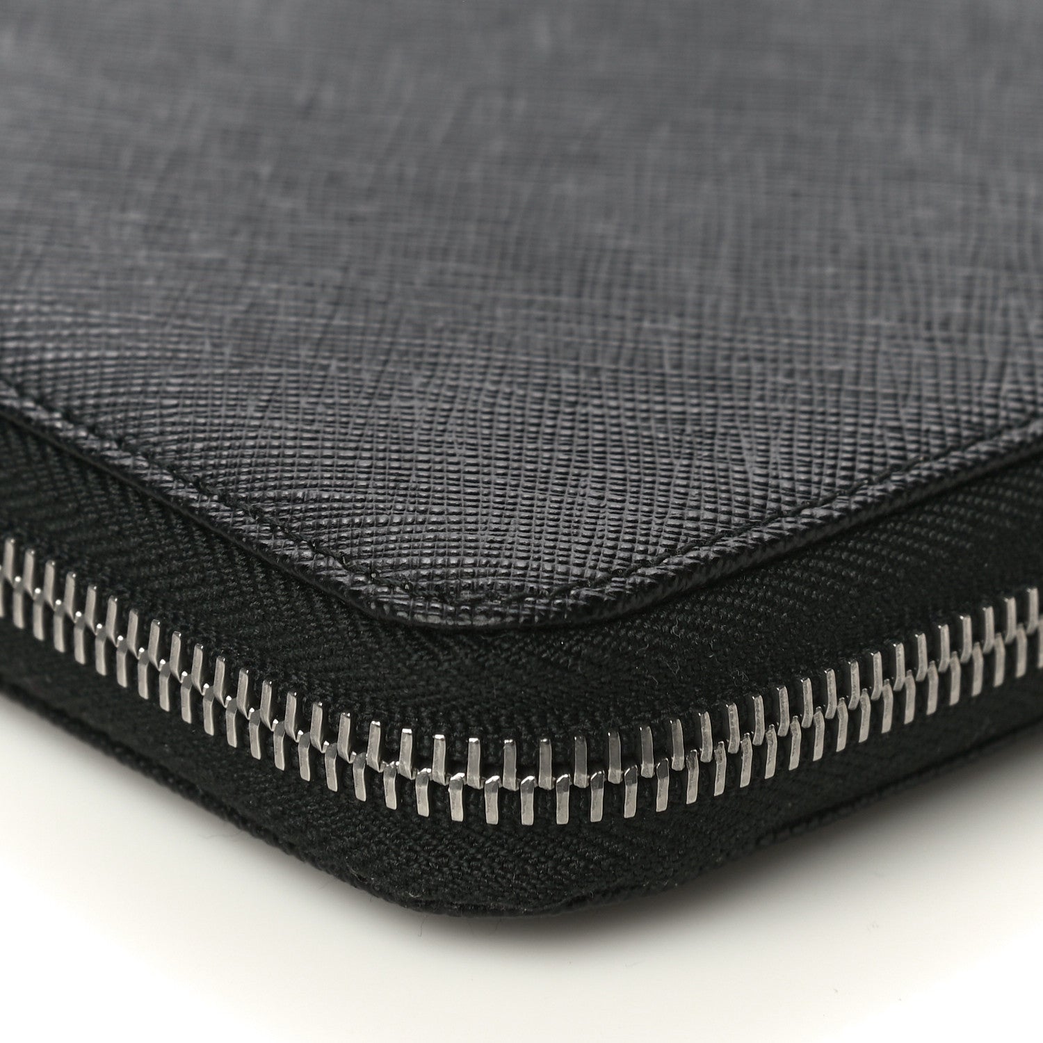 Prada Saffiano Large Zip Around Travel Wallet Black 19 of 20