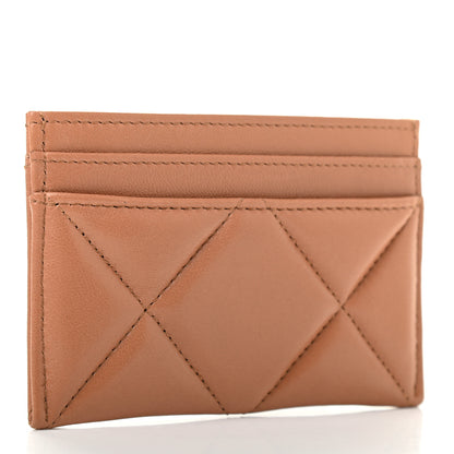 Chanel Lambskin Quilted Chanel 19 Card Holder Brown 3 of 8