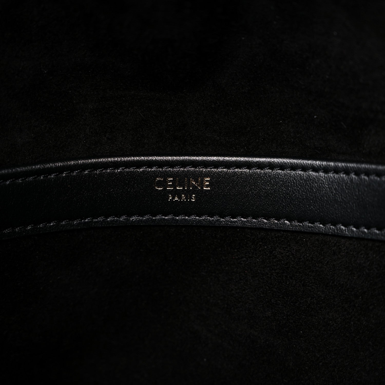 Celine Smooth Calfskin Cuir Triomphe Cabas Drawstring Black 6 of 8