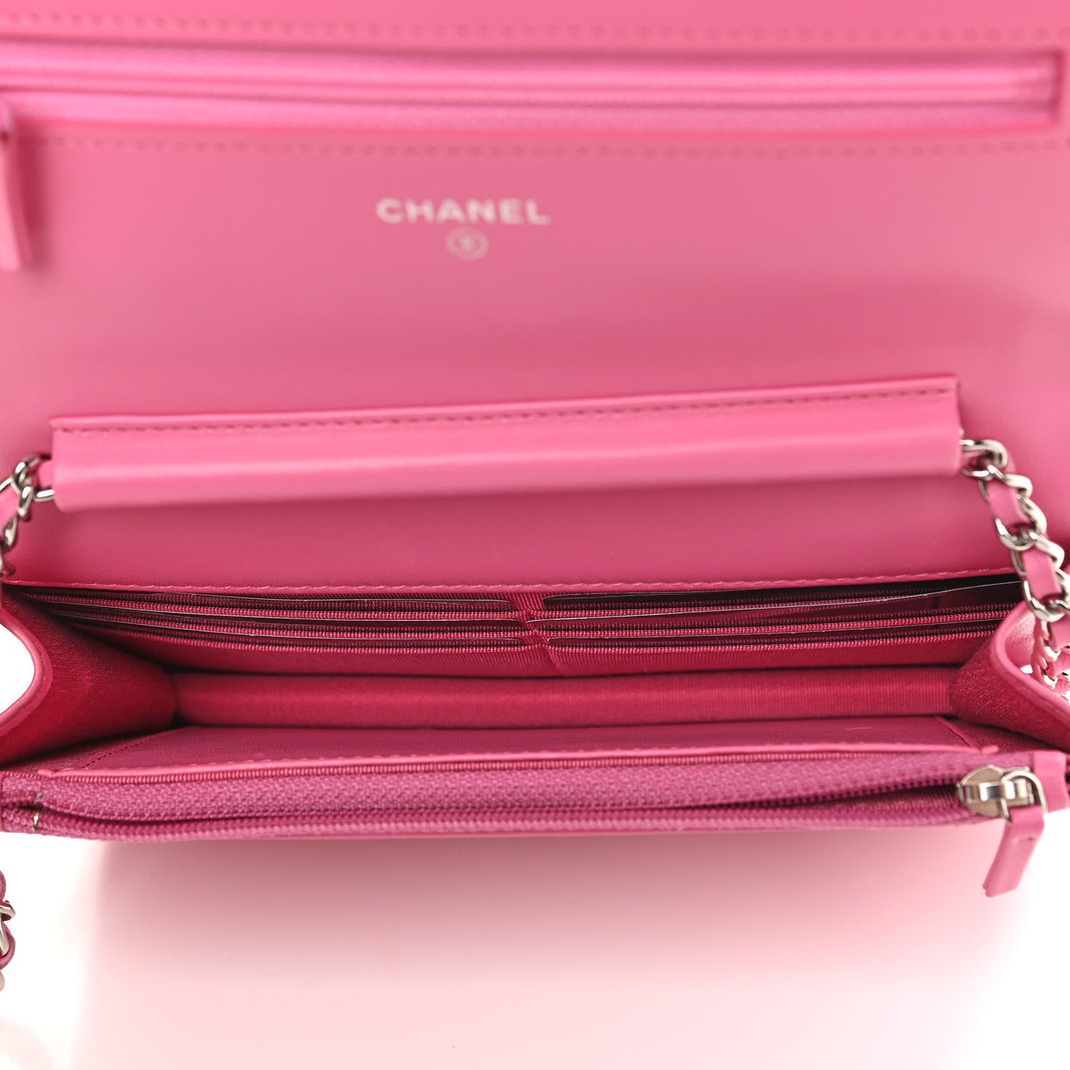 Chanel Lambskin Quilted Wallet on Chain WOC Pink 5 of 12