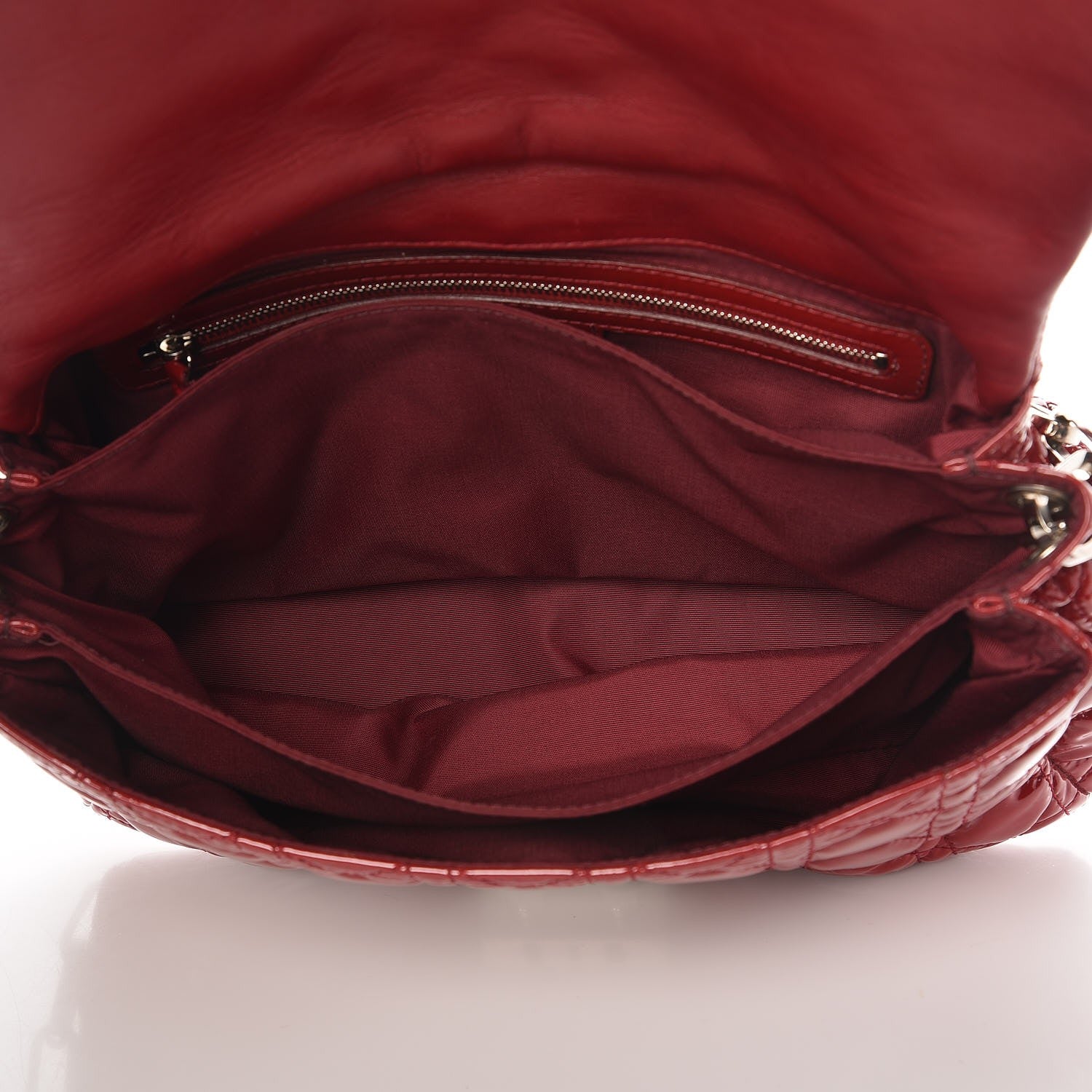 Christian Dior Patent Cannage New Lock Flap Red 5 of 9