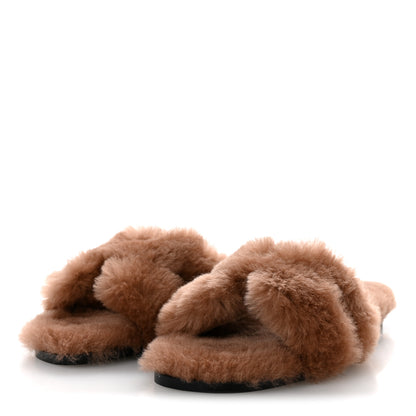 Hermes Woolskin Oran Sandals 40 Naturel 4 of 8
