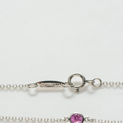 Tiffany Platinum Pink Sapphire Elsa Peretti Color By The Yard Bracelet 4 of 5
