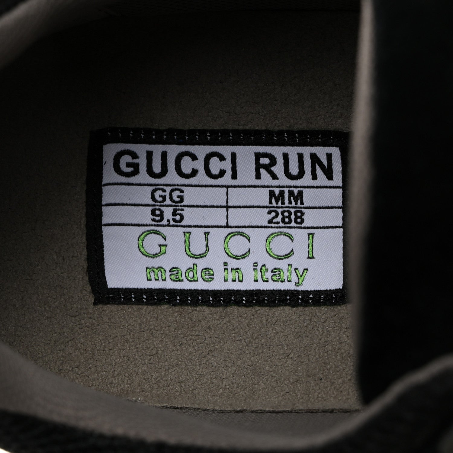 Gucci Suede Mens Gucci Run Sneakers 9.5 Black Grey 6 of 8