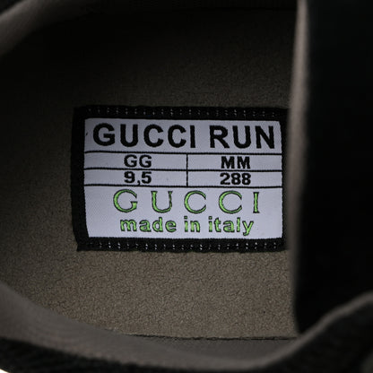 Gucci Suede Mens Gucci Run Sneakers 9.5 Black Grey 6 of 8
