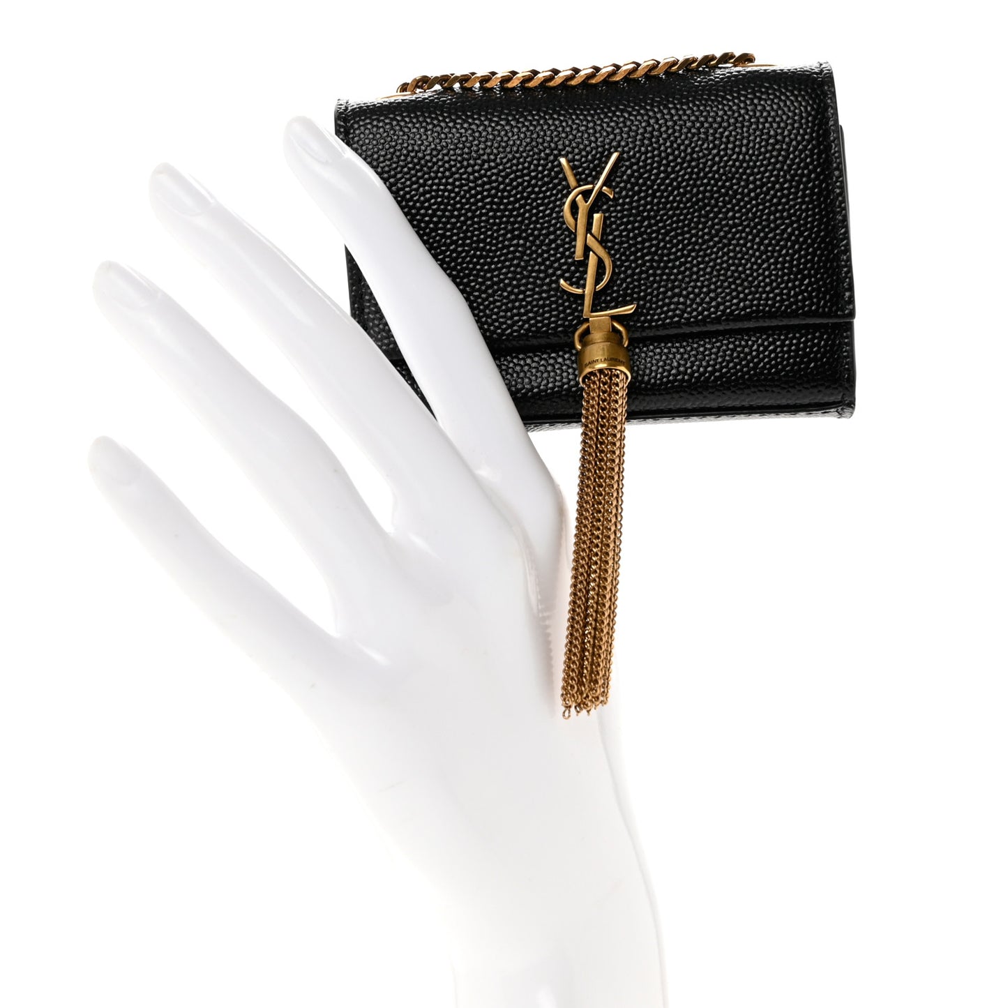 Grain De Poudre Micro Classic Monogram Kate Tassel Airpods Bag Black