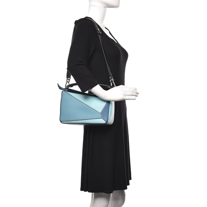 Loewe Calfskin Small Puzzle Bag Light Blue Aqua 2 of 10