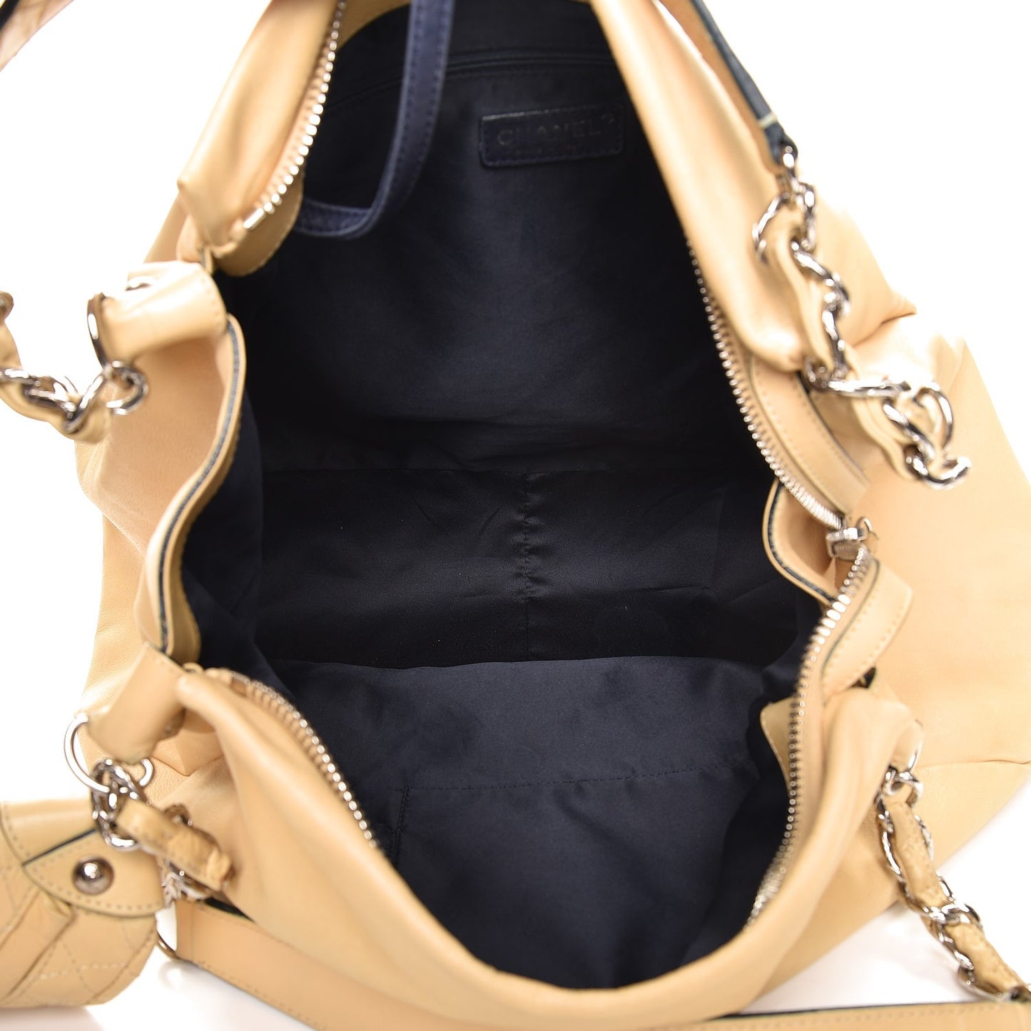 Lambskin Edgy Large Hobo Beige