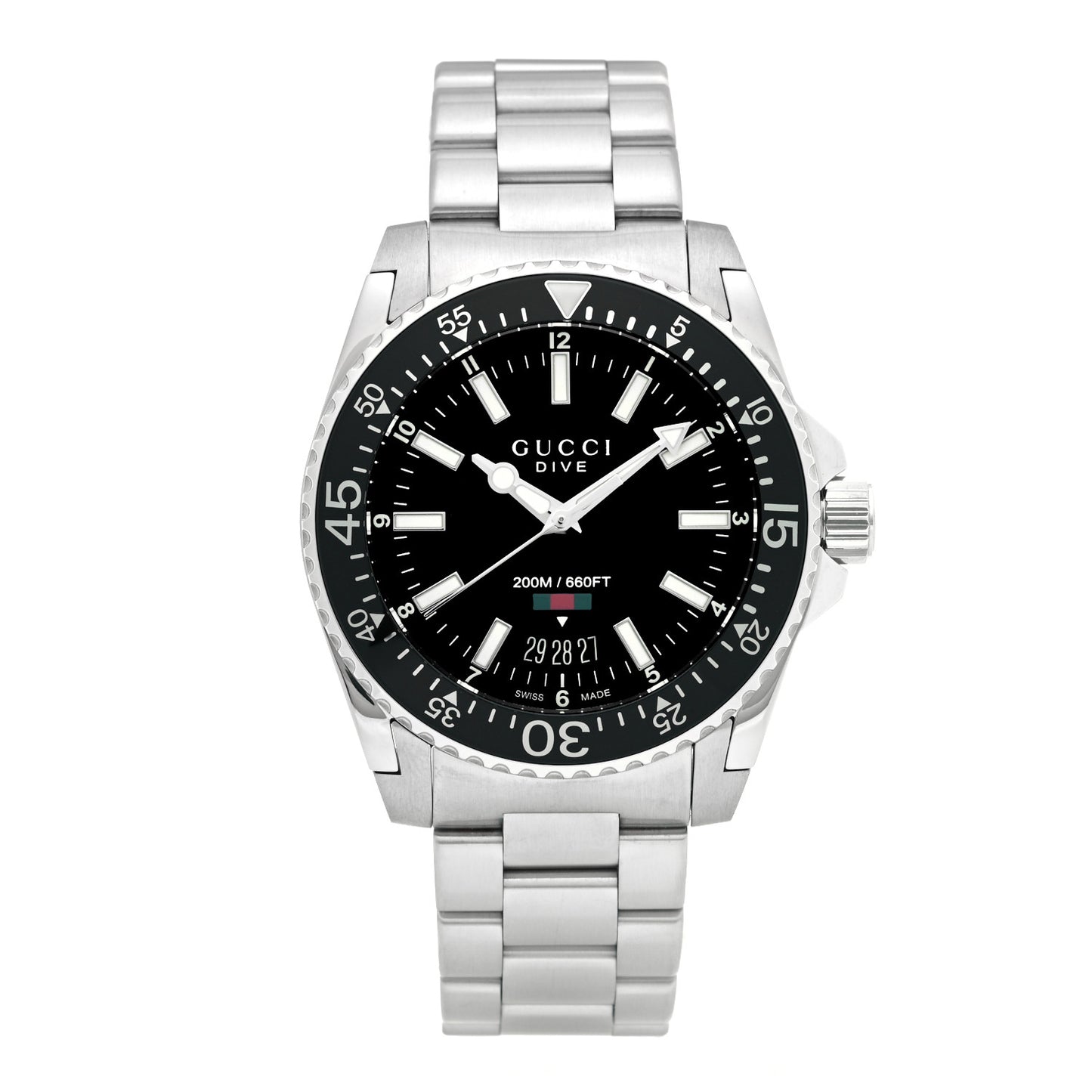 Stainless Steel 40mm Dive Quartz Watch Black