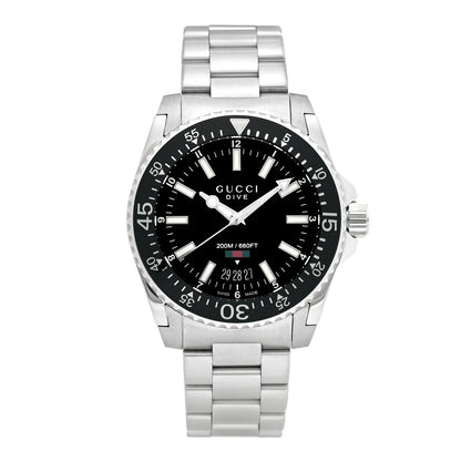 Gucci Stainless Steel 40mm Dive Quartz Watch Black 1 of 4