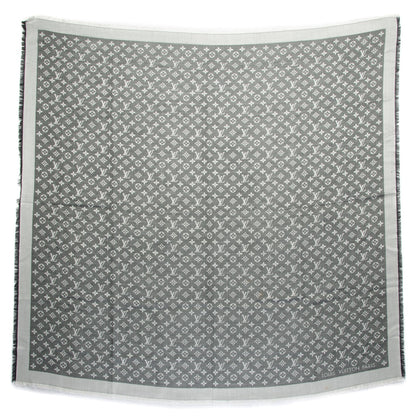 Louis Vuitton Wool Silk Monogram Denim Shawl Black 3 of 6