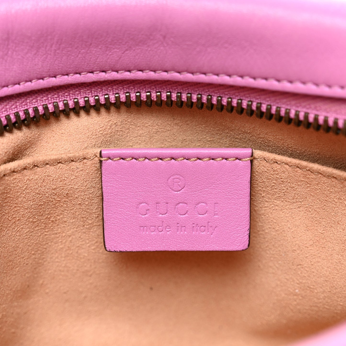 Calfskin Matelasse Mini GG Marmont Chain Shoulder Bag Candy Mousse