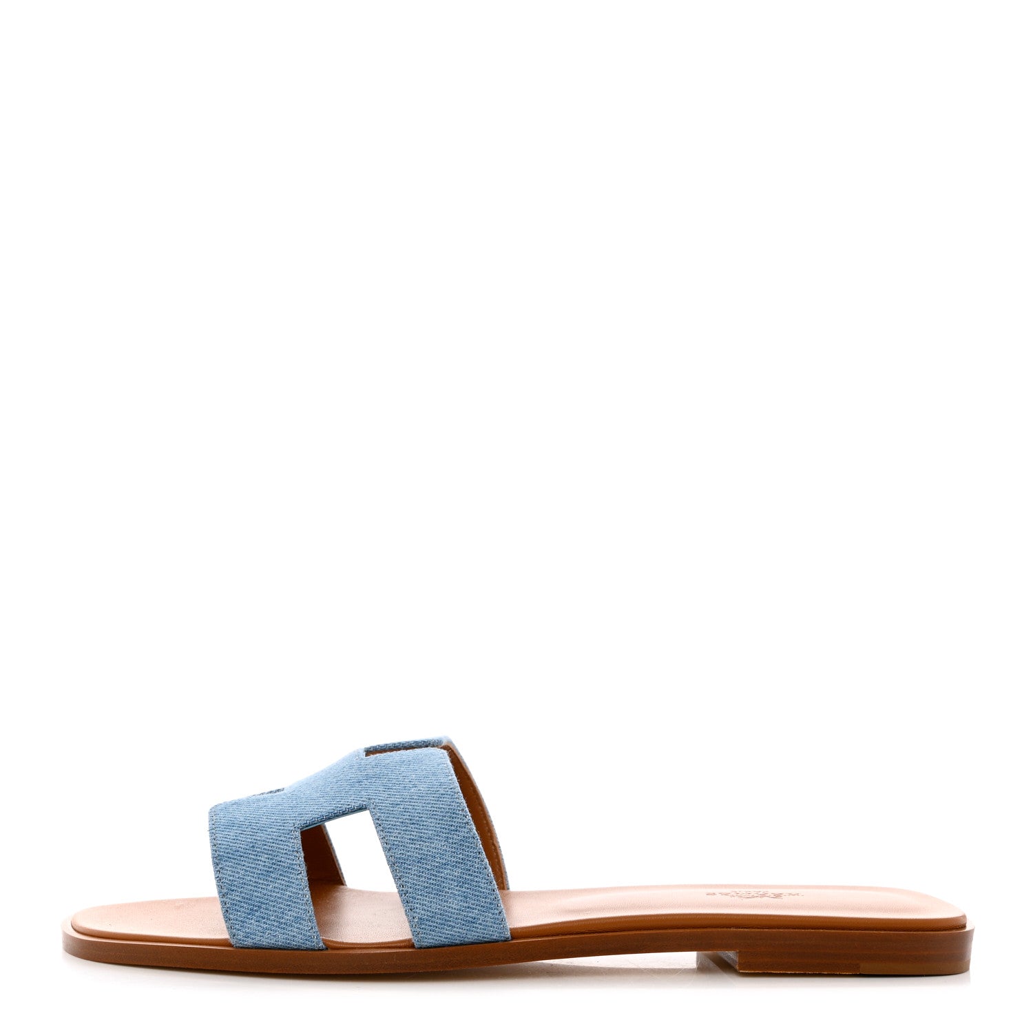 Hermes Denim Canvas Oran Sandals 41 Bleu Clair 1 of 9