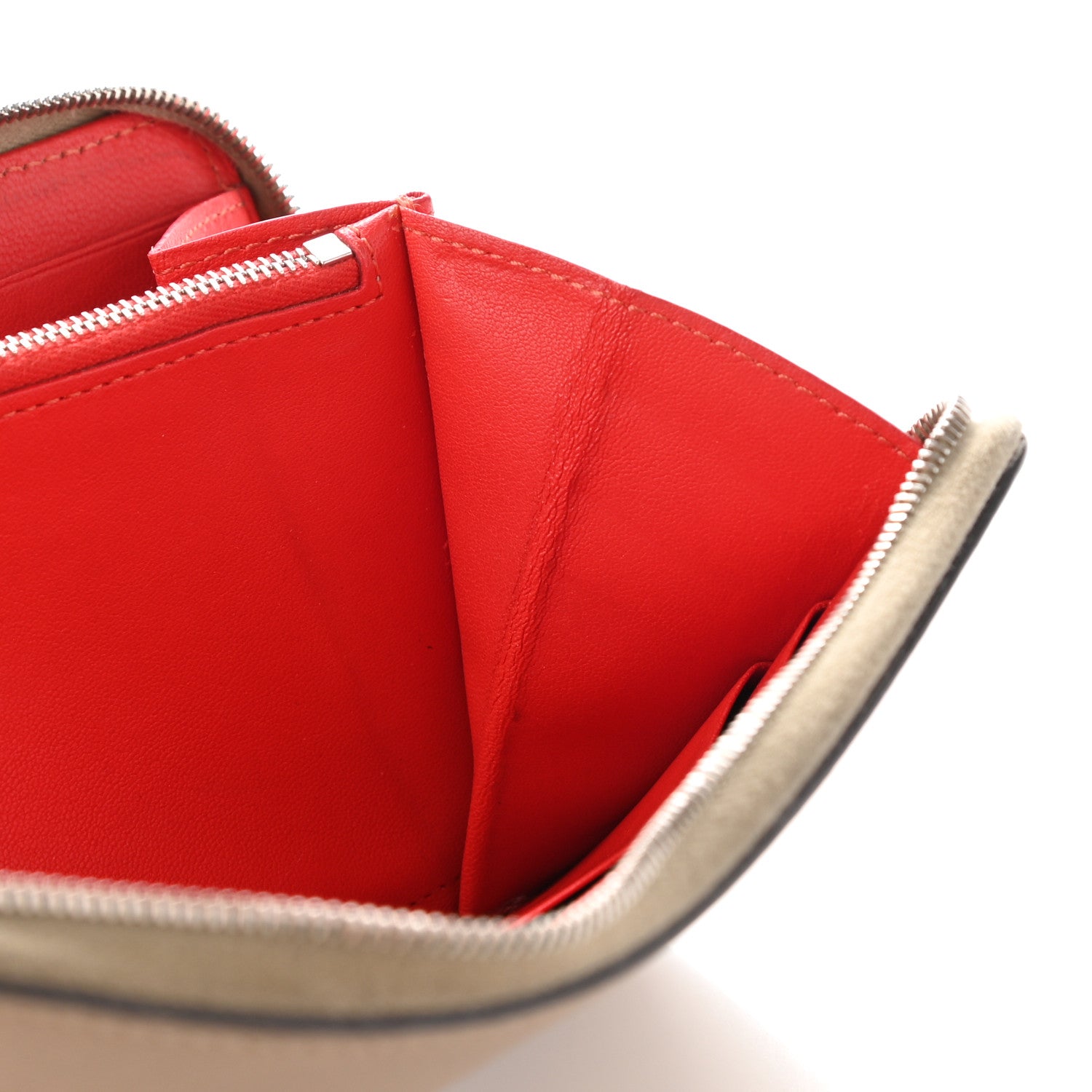 Celine Grained Calfskin Large Zip Around Multifunction Wallet Dune 10 of 15