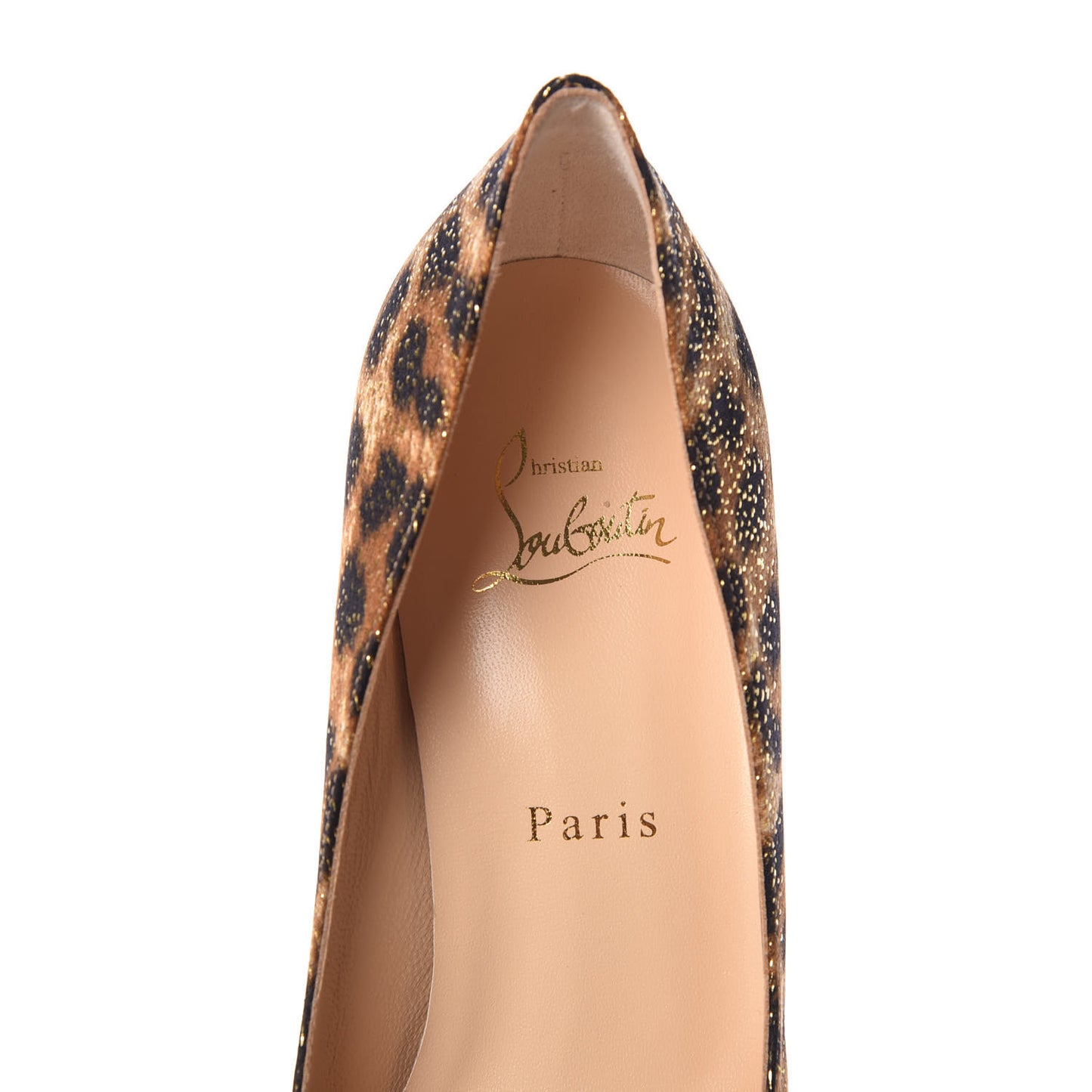 Lurex Specchio Leopard Fetish Peep 130 Pumps 39 Black Gold