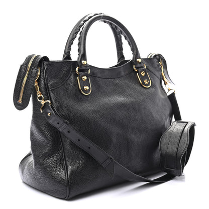 Balenciaga Chevre Gold Metallic Edge Hardware Velo Black 2 of 8
