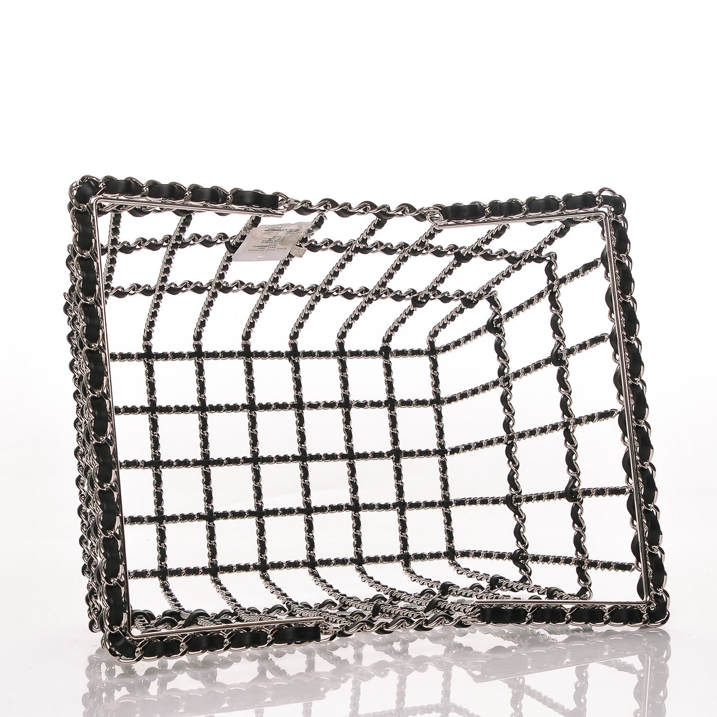 Brass Calfskin Grocery By Shopping Basket Silver