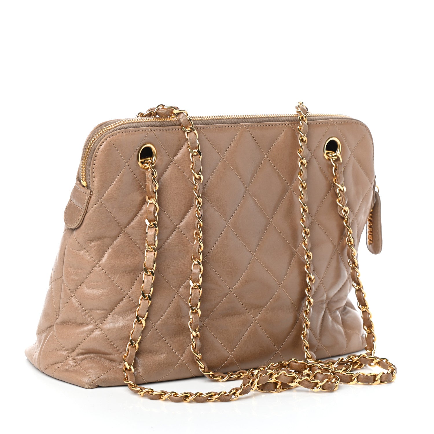 Chanel Lambskin Quilted Flap Shoulder Bag Beige 3 of 10