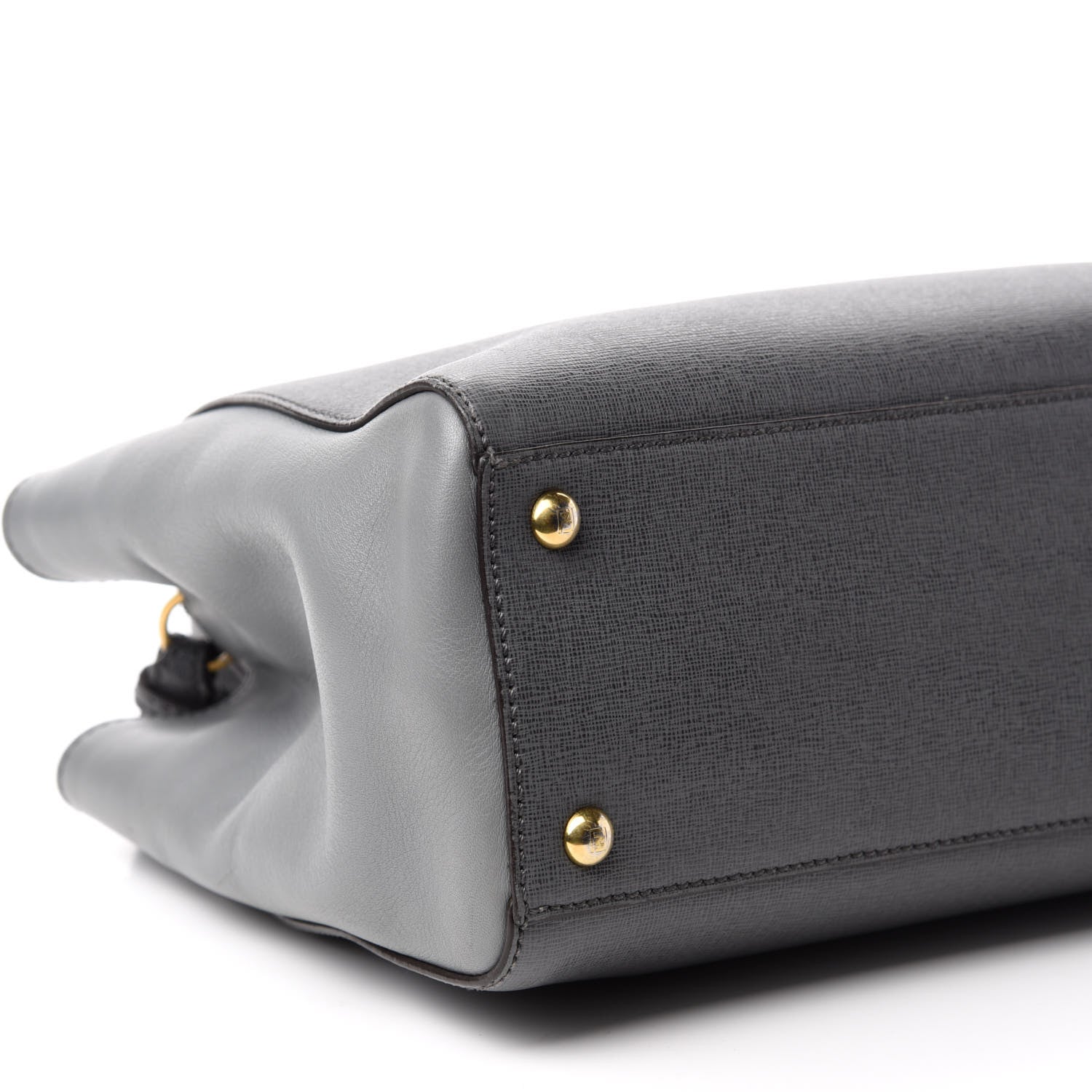 Fendi Vitello Elite Petite 2Jours Tote Grigio Grigio Chiaro 7 of 13