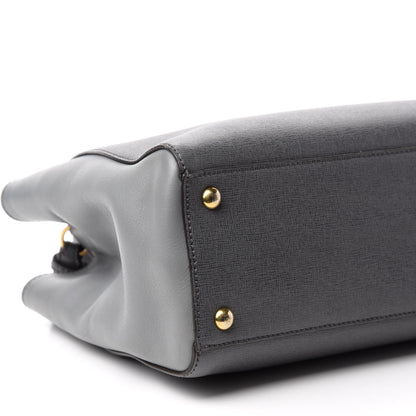 Fendi Vitello Elite Petite 2Jours Tote Grigio Grigio Chiaro 7 of 13