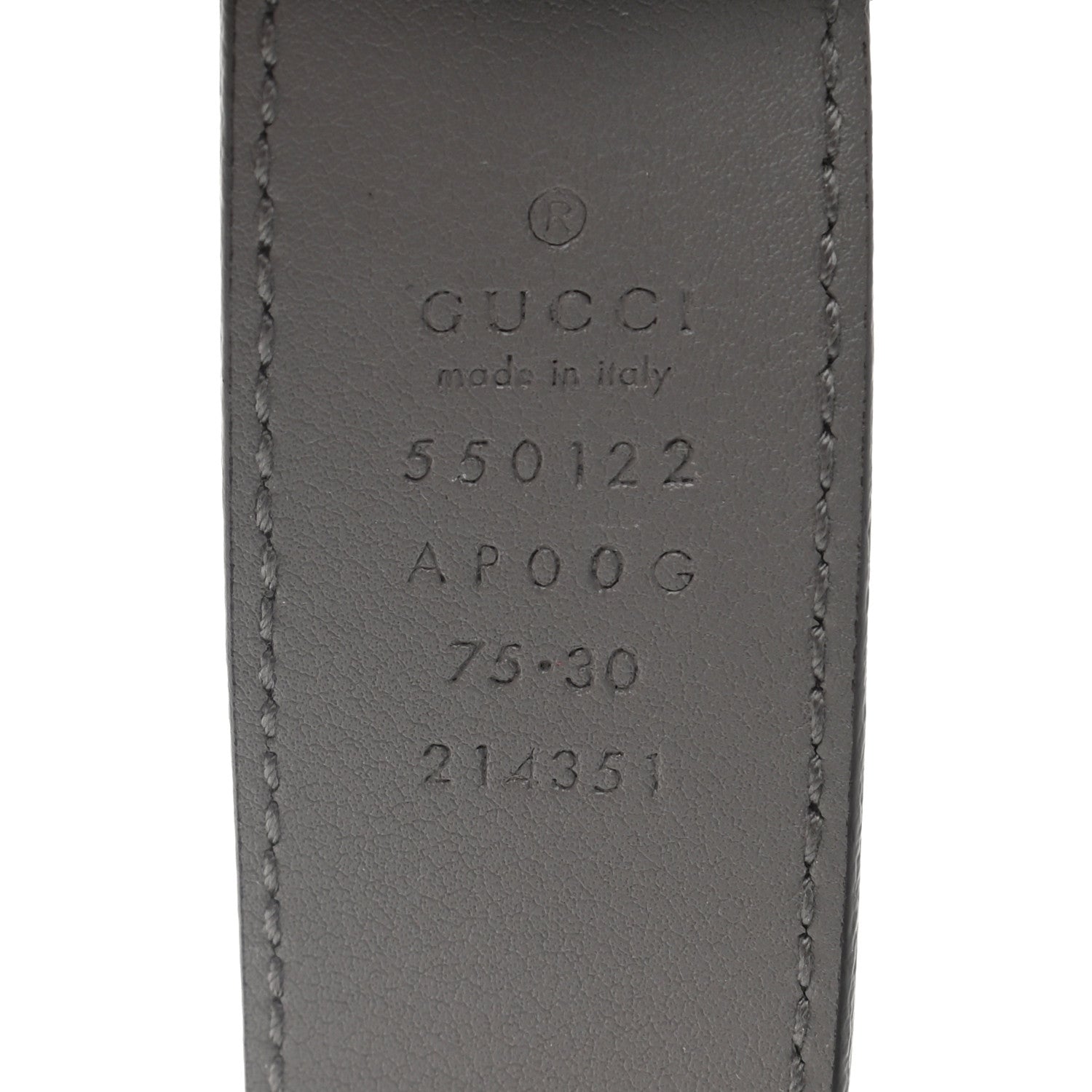 Gucci Calfskin Zumi 30mm Belt 75 30 Dusty Grey 3 of 5