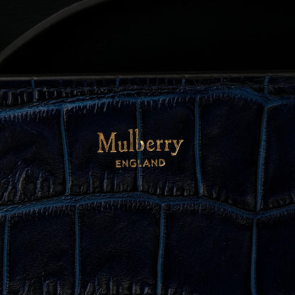 Mulberry Shiny Croc Calfskin Embossed Small Darley Sapphire Blue 6 of 9