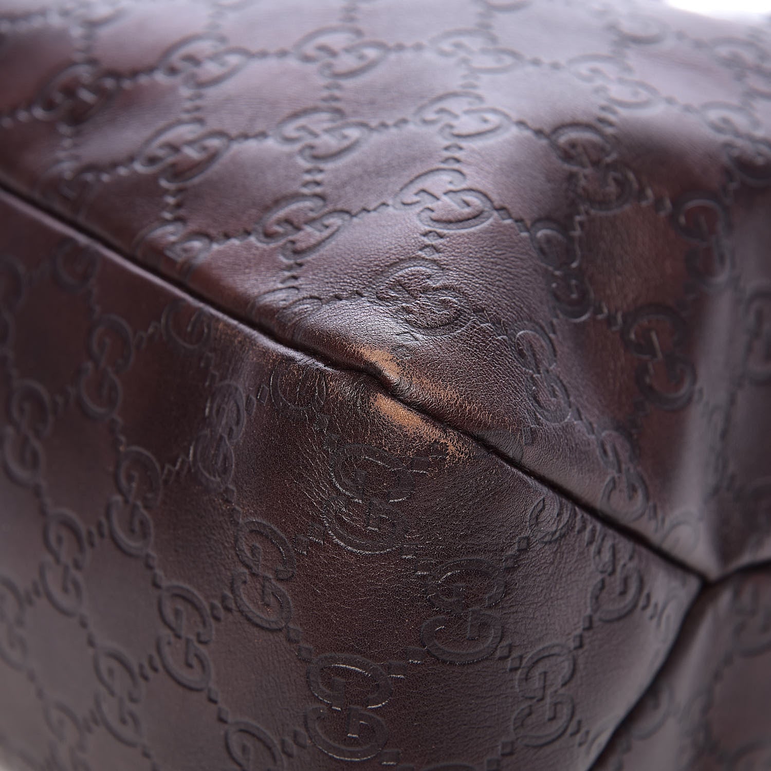 Gucci Guccissima Medium Horsebit Chain Hobo Dark Brown 9 of 13