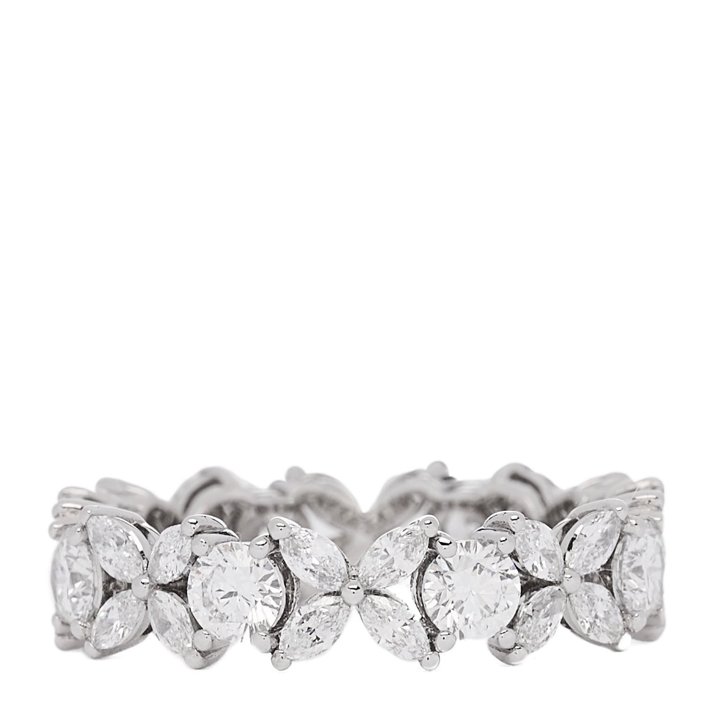 Platinum Diamond Victoria Alternating Band Ring 51 5.75