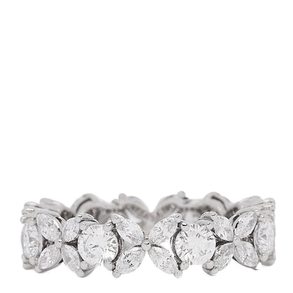Tiffany Platinum Diamond Victoria Alternating Band Ring 51 5.75 1 of 5