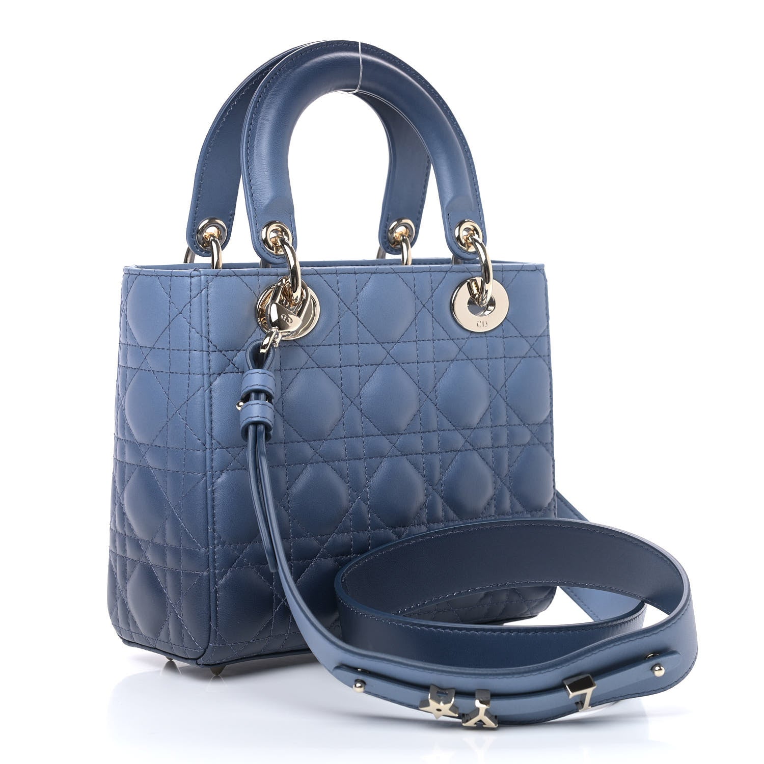 Christian Dior Lambskin Cannage Gradient Small My ABCDior Lady Dior Indigo Blue 2 of 8