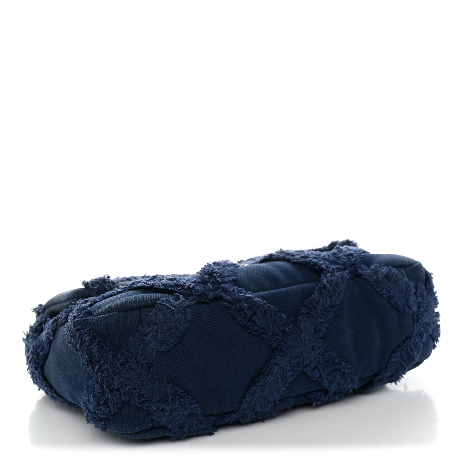 Chanel Cotton Canvas Quilted Medium Chanel 19 Flap Navy Blue 4 of 11