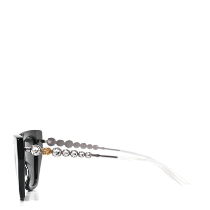 Gucci Acetate Crystal Embellished Cat Eye Sunglasses GG0641S Black 3 of 8